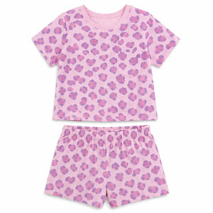 Beige Leopard Print Kids Co-ord Set – Cotton T-Shirt & Shorts Trendy Summer Outfit for Boys BloomUp