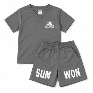 Boys Grey Shirt And Shorts Soft Cotton Clothing Set BloomUp