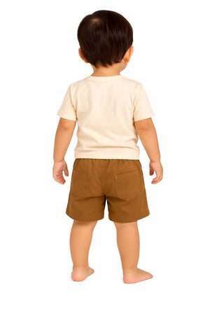 Kids Brown Cargo Shorts with Flap Pocket BloomUp