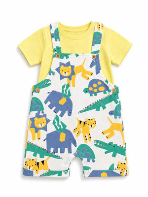 BloomUp Sage Green Baby Dungaree Set for Infants (6–24 Months)