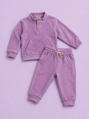 BloomUp Purple Corduroy Sweatshirt & Joggers Set for infants – Cozy & Stylish Boys Outfit