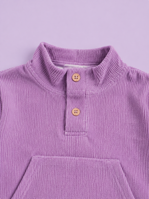Purple Corduroy Sweatshirt & Joggers Set for Toddlers – Cozy & Stylish Boys Outfit BloomUp