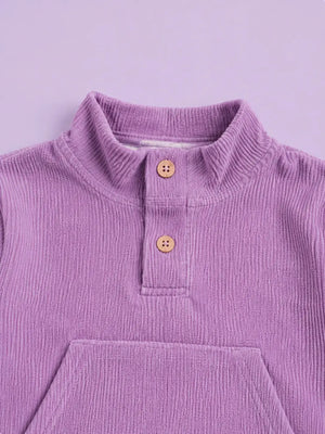 BloomUp Purple Corduroy Sweatshirt & Joggers Set for infants – Cozy & Stylish Boys Outfit