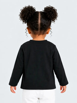 BloomUp Black Wrap-Style Full Sleeve Baby Cardigan – Soft Cotton Snap Button Layering Top