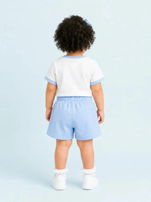 BloomUp Cherry Embroidered T-Shirt & Shorts Set for Boys – Soft Cotton Summer Co-ord Set