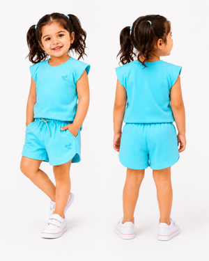 Boys Petrol Blue Pull On Soft Cotton Clothing Set BloomUp