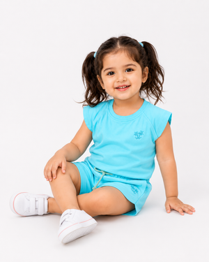 Boys Petrol Blue Pull On Soft Cotton Clothing Set BloomUp
