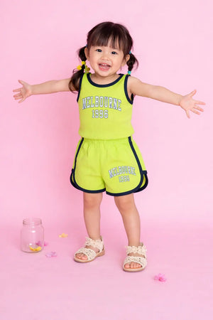 BloomUp Lime Green Baby Co-ord Top & Pant Set for Infants (6–24M)