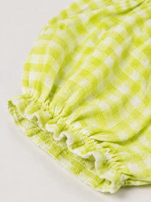BloomUp Yellow Gingham Smocked Kids Dress – Soft Cotton Summer Wear for Girls