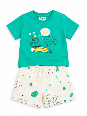 Boys Peach Pull On Cotton Soft Clothing Set BloomUp