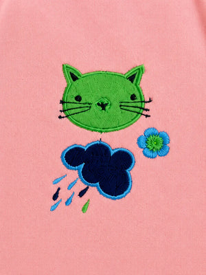 BloomUp Pink Toddler Joggers with Cat Embroidery – Fun & Comfortable Girls Pants