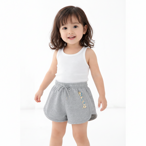 Kids Grey Printed Drawstring Casual Shorts BloomUp