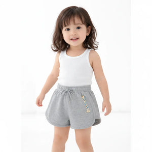 BloomUp Kids Grey Printed Drawstring Casual Shorts
