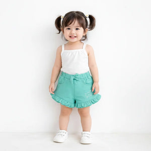 BloomUp Girls Mint Green Bow Detail Ruffle Shorts