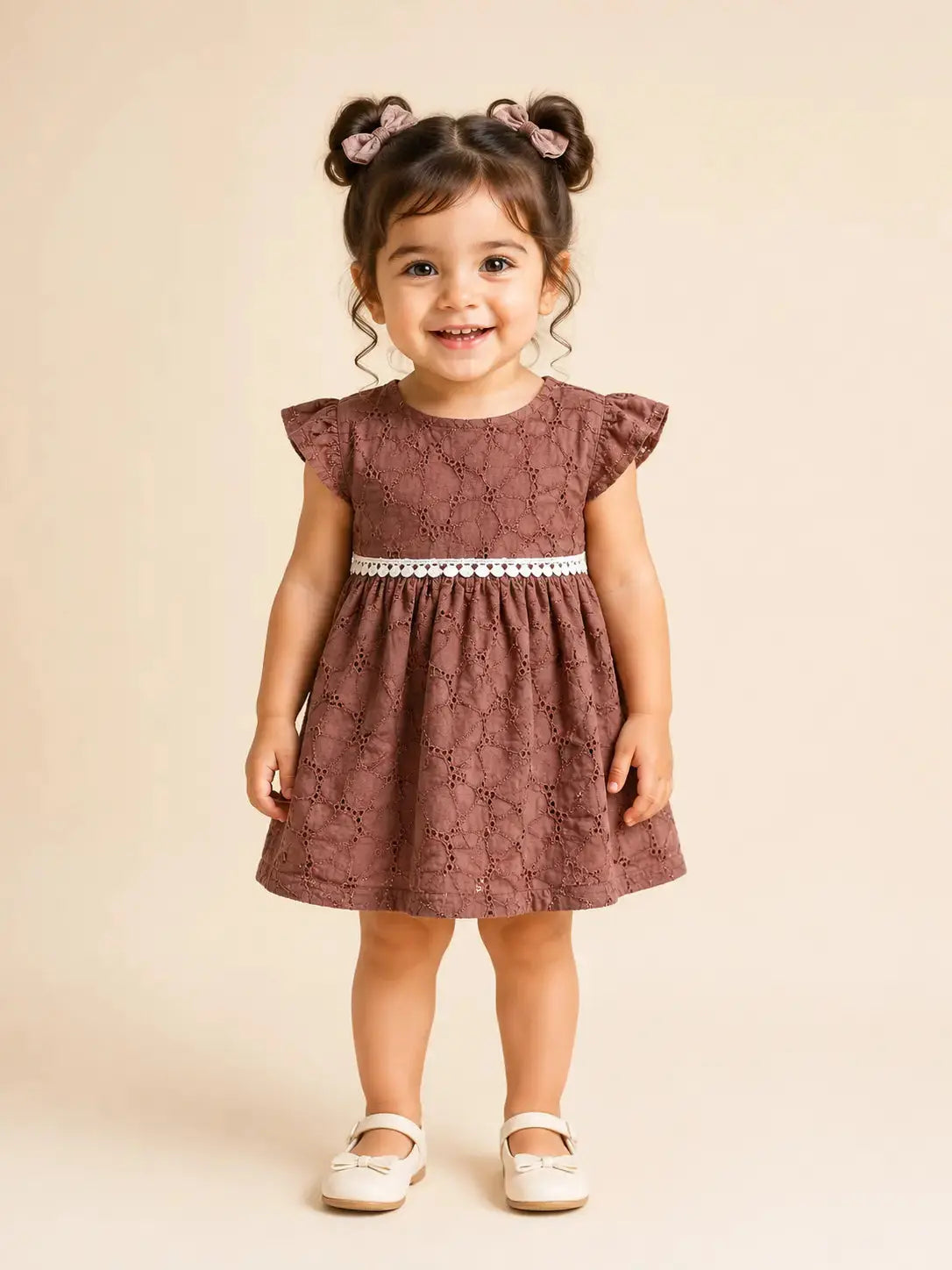brown schiffli dress Buy LOV Dark Brown Schiffli Design Cotton Tube A-Line Dress from Westside
