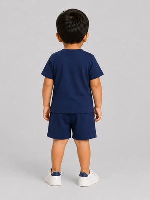 BloomUp Navy Blue Baby Co-ord Top & Pant Set for Infants (0–24M)