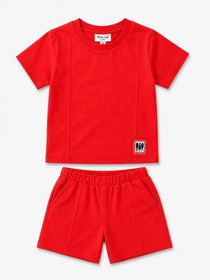 BloomUp Bright Red Baby Co-ord Top & Pant Set for Infants