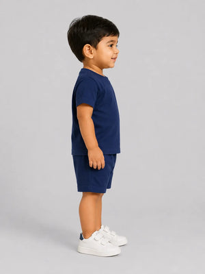 BloomUp Navy Blue Baby Co-ord Top & Pant Set for Infants (0–24M)