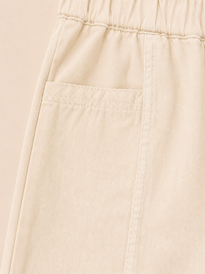 Girls Ivory Wide Leg Cotton Pants – Soft Casual Kids Bottom Wear BloomUp