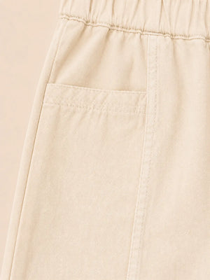 BloomUp Girls Ivory Wide Leg Cotton Pants – Soft Casual Kids Bottom Wear