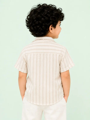 BloomUp BUSS26SHB2186-BEIGE STRIPS