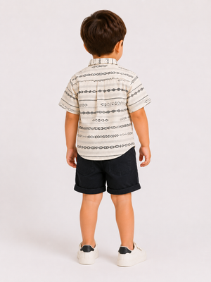 Boys Striped Short Sleeved Shirt Soft Cotton Clothing Set BloomUp