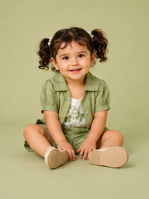 Pistachio Green Girls T-Shirt for Infant Girls & Toddlers (6M–3Y) BloomUp