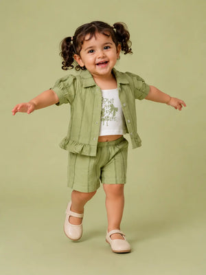 BloomUp Pistachio Green Girls T-Shirt for Infant Girls & Toddlers (6M–3Y)