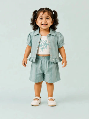 BloomUp Powder Blue Girls T-Shirt for Infant Girls & Toddlers
