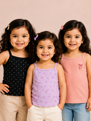 Ruffled Sleeveless Kids Top – Pack of 3 Colorful Summer Tanks for Toddlers BloomUp