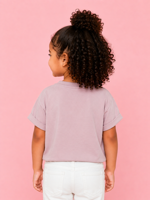 Girls Dusty Rose Pocket T Shirt Kidswear Cotton Stylish Comfortable BloomUp