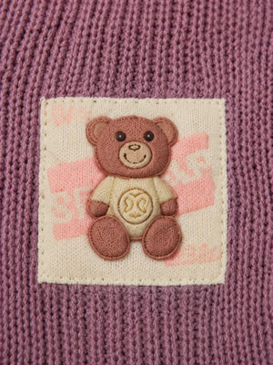 BloomUp Dusty Mauve Knitted Hooded Cardigan for Baby Girls – Soft Winter Button-Down Sweater