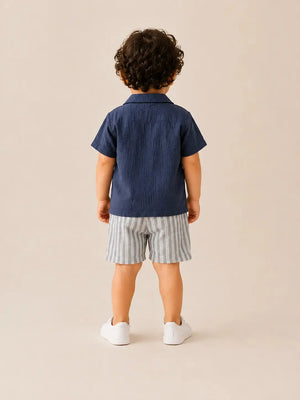 Boys Blue Soft Cotton Sets Casual Fashion Kids Wear BloomUp