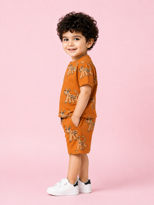 Coral Trendy Daily Wear Boys Soft Cotton Clothing Set BloomUp