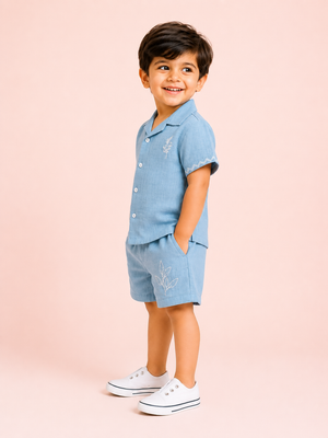Blue Premium Casual Boys Soft Cotton Clothing Set BloomUp