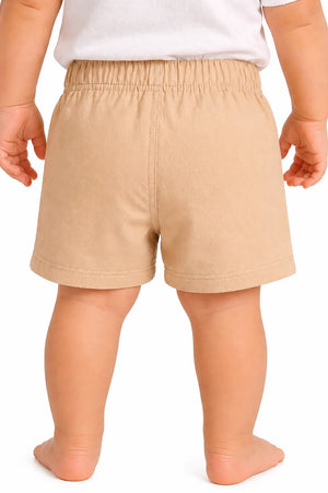 Kids Off-White Elastic Waist Shorts with Front Pockets BloomUp