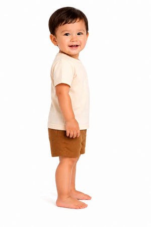 Kids Brown Cargo Shorts with Flap Pocket BloomUp