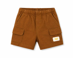 Kids Brown Cargo Shorts with Flap Pocket BloomUp