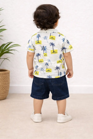 White Relax Graphic Sleeveless T-Shirt for Boys – Soft Cotton Summer Wear Kids Tank Top Bloomup