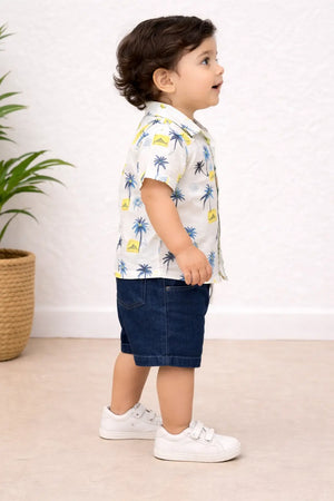 White Relax Graphic Sleeveless T-Shirt for Boys – Soft Cotton Summer Wear Kids Tank Top Bloomup