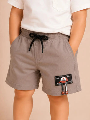 BloomUp Taupe Premium Casual Shorts for Boys – Soft Cotton Drawstring Summer Wear