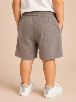 BloomUp Taupe Premium Casual Shorts for Boys – Soft Cotton Drawstring Summer Wear