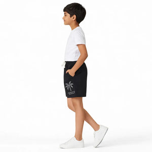 Spark Kids Black Daisy Cotton Shorts | Soft Drawstring Summer Shorts for Boys & Girls | Comfortable Casual Kids Wear Spark