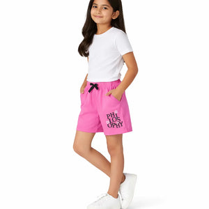 Spark Kids Black Daisy Cotton Shorts | Soft Drawstring Summer Shorts for Boys & Girls | Comfortable Casual Kids Wear Spark