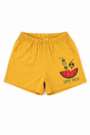 Spark Kids Black Daisy Cotton Shorts | Soft Drawstring Summer Shorts for Boys & Girls | Comfortable Casual Kids Wear Spark