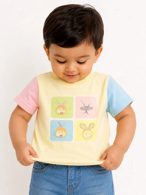 BloomUp Butter Yellow Soft Baby T-Shirt for Infants