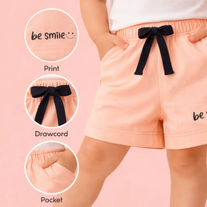 Spark Kids White Cotton Shorts with Bird Print | Soft Drawstring Summer Shorts for Boys & Girls | Lightweight Casual Kids Wear Spark