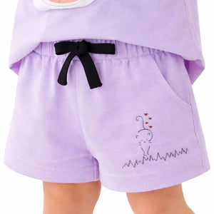 Spark Kids White Cotton Shorts with Bird Print | Soft Drawstring Summer Shorts for Boys & Girls | Lightweight Casual Kids Wear Spark