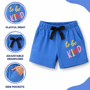 Spark Kids White Cotton Shorts with Bird Print | Soft Drawstring Summer Shorts for Boys & Girls | Lightweight Casual Kids Wear Spark