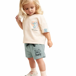 Spark Kids White Cotton Shorts with Bird Print | Soft Drawstring Summer Shorts for Boys & Girls | Lightweight Casual Kids Wear Spark